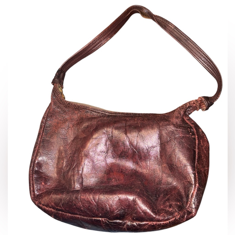 Frye Burgundy Leather Hobo Shoulder Bag - Picture 2 of 7